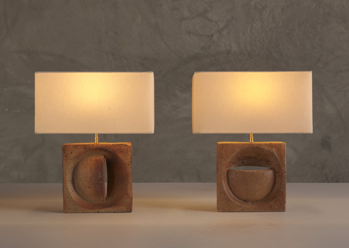 SAND STONE LAMP BY PIERRE DIGAN, c1960
