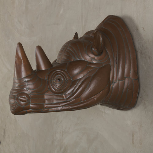 SERGIO BUSTAMANTE ( b.1942) RHINOCEROUS WALL TROPHY, 1970s