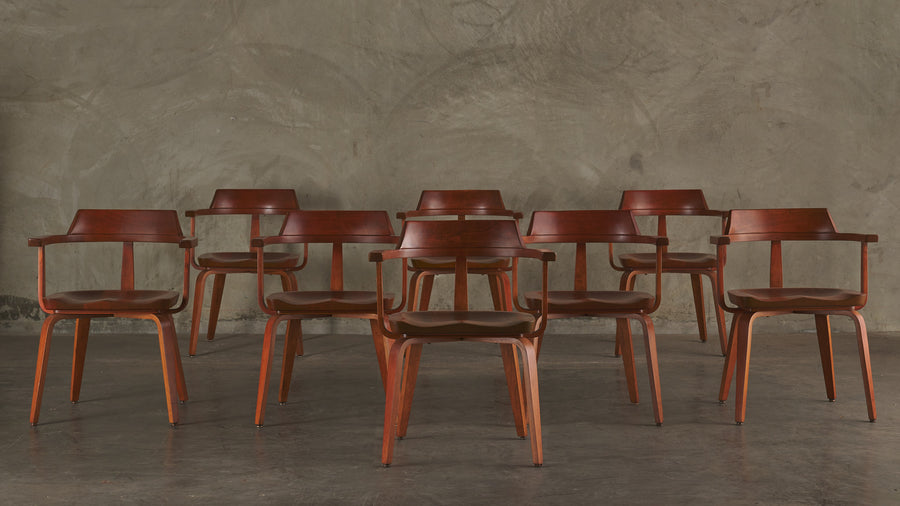 SET OF 8 WALTER GROPIUS ARMCHAIRS, MODEL W199 GEBRUDER THONET