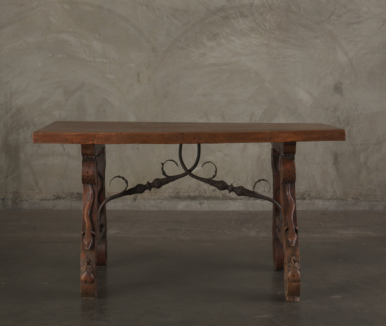 SPANISH COLONIAL HIGHLY CARVED TABLE, 19th C