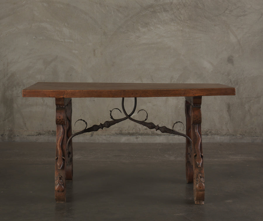 SPANISH COLONIAL HIGHLY CARVED TABLE, 19th C