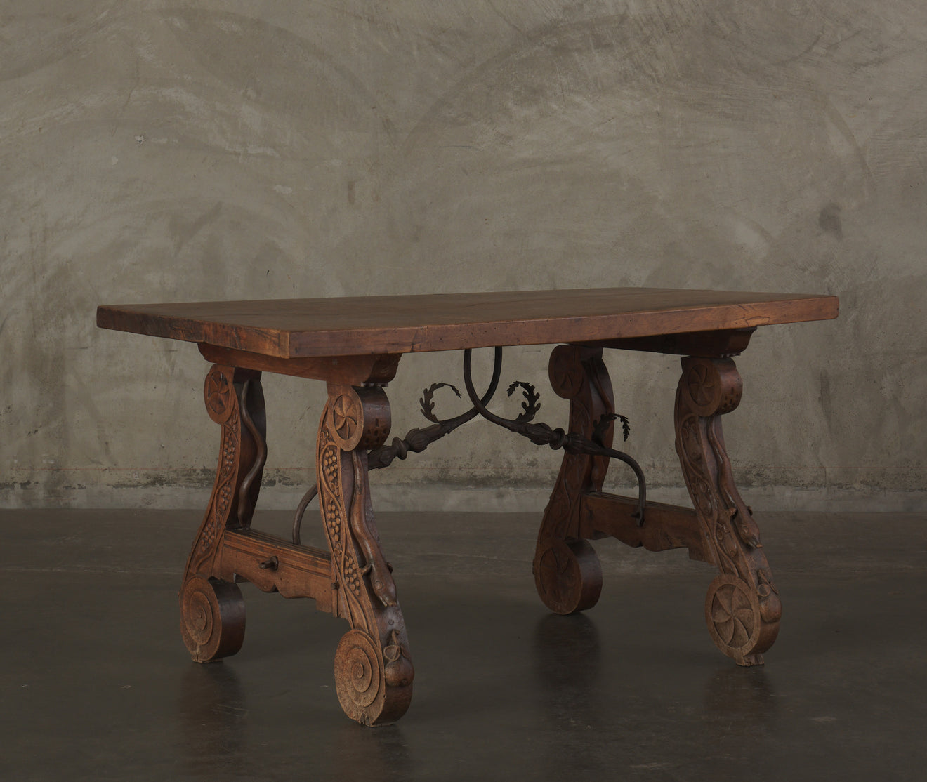 SPANISH COLONIAL HIGHLY CARVED TABLE, 19th C