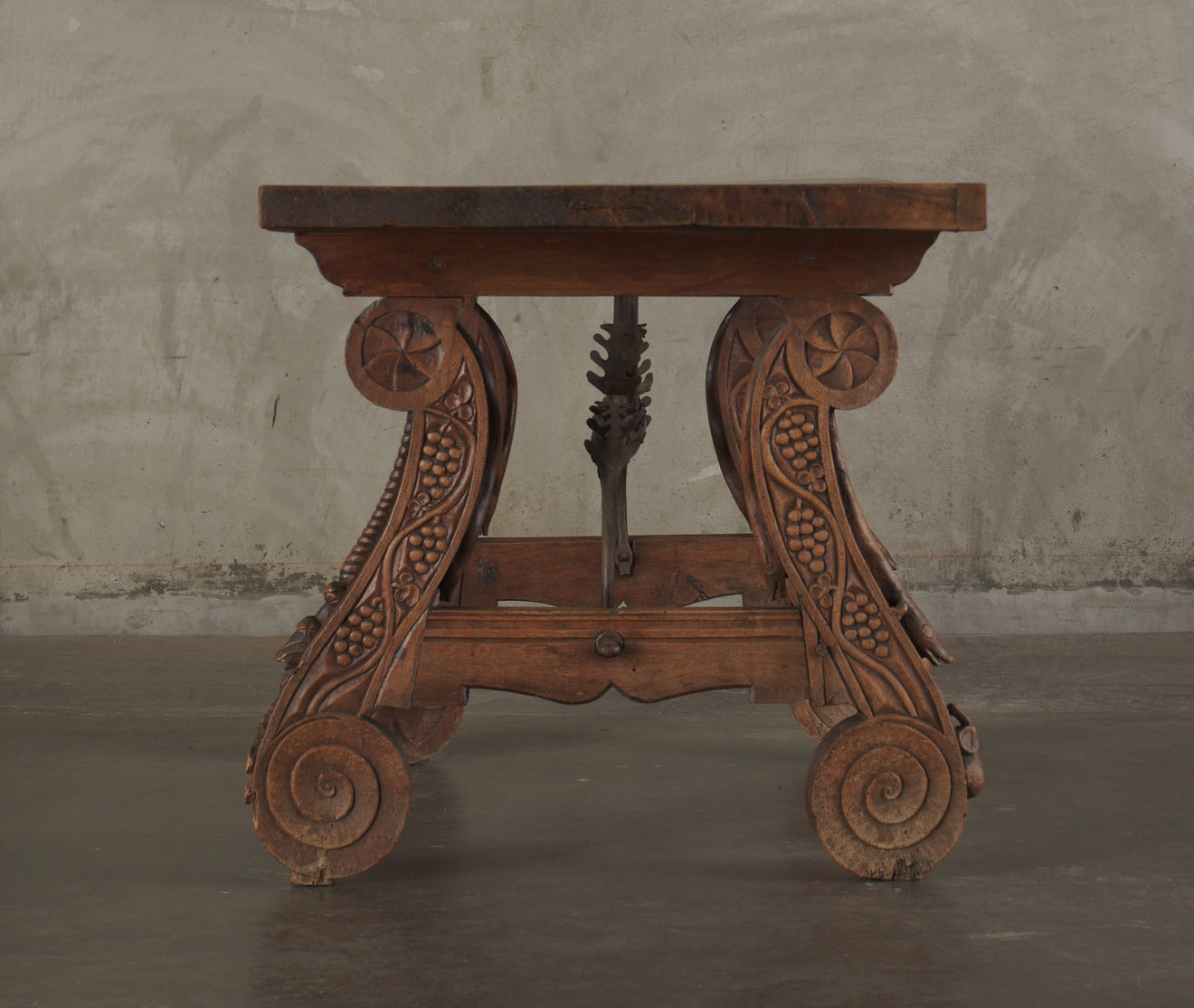 SPANISH COLONIAL HIGHLY CARVED TABLE, 19th C