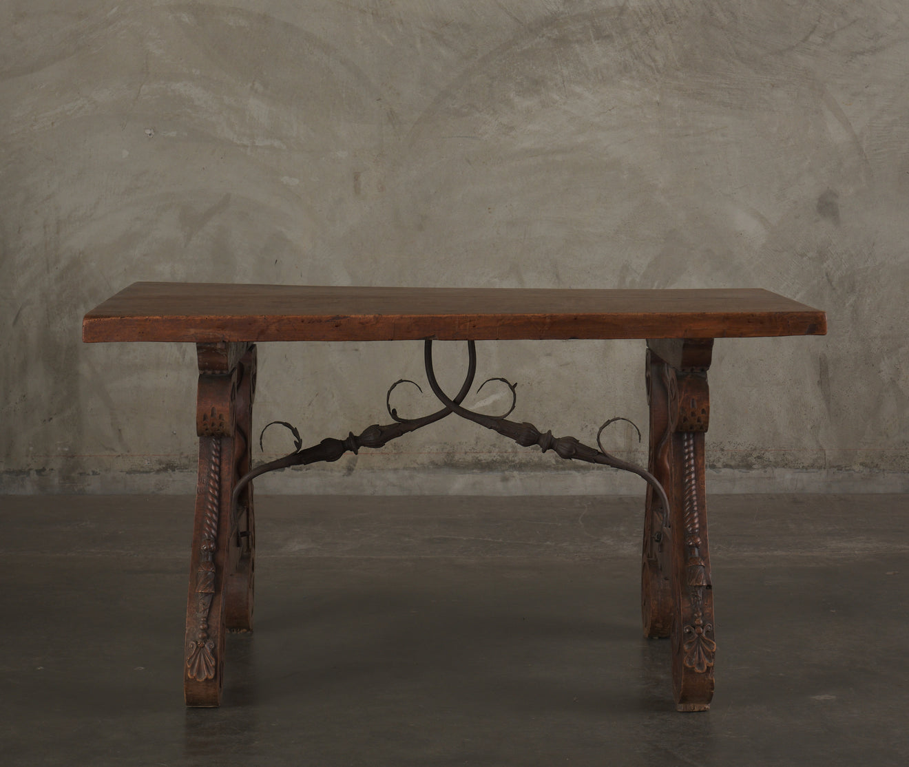 SPANISH COLONIAL HIGHLY CARVED TABLE, 19th C