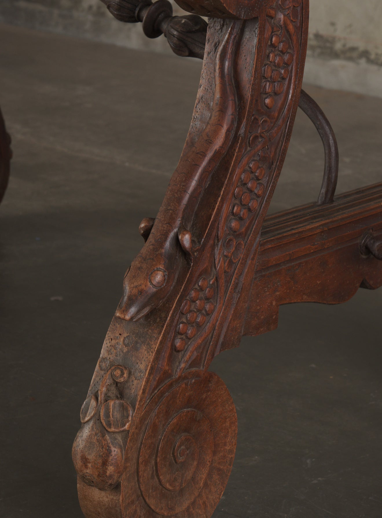 SPANISH COLONIAL HIGHLY CARVED TABLE, 19th C