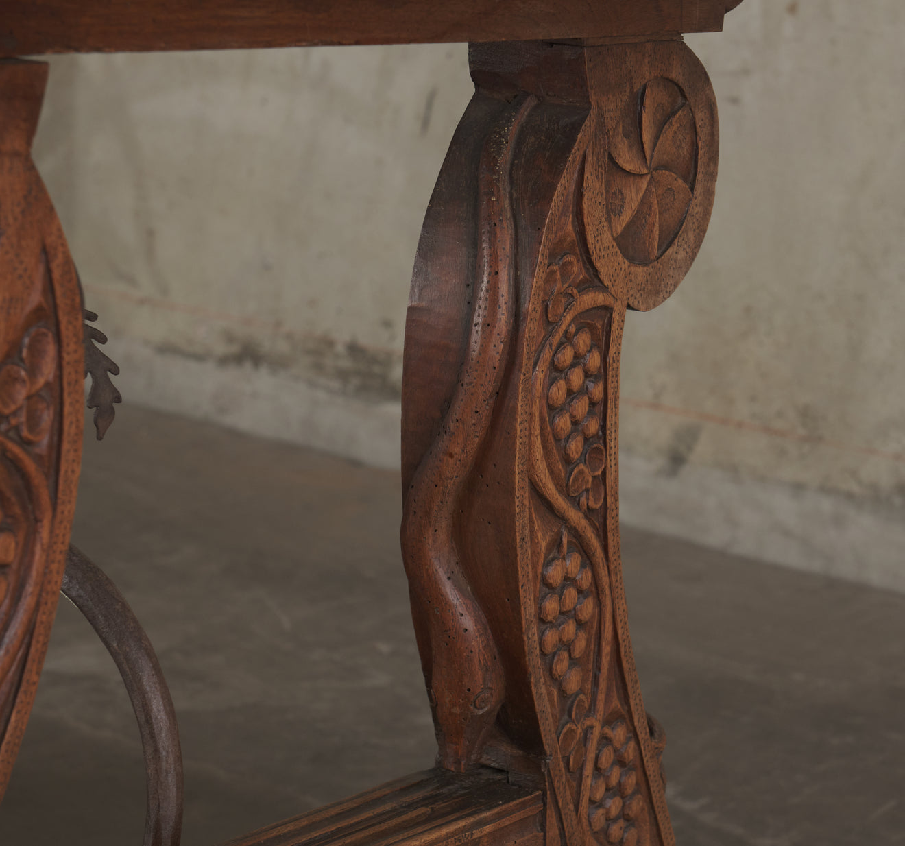SPANISH COLONIAL HIGHLY CARVED TABLE, 19th C