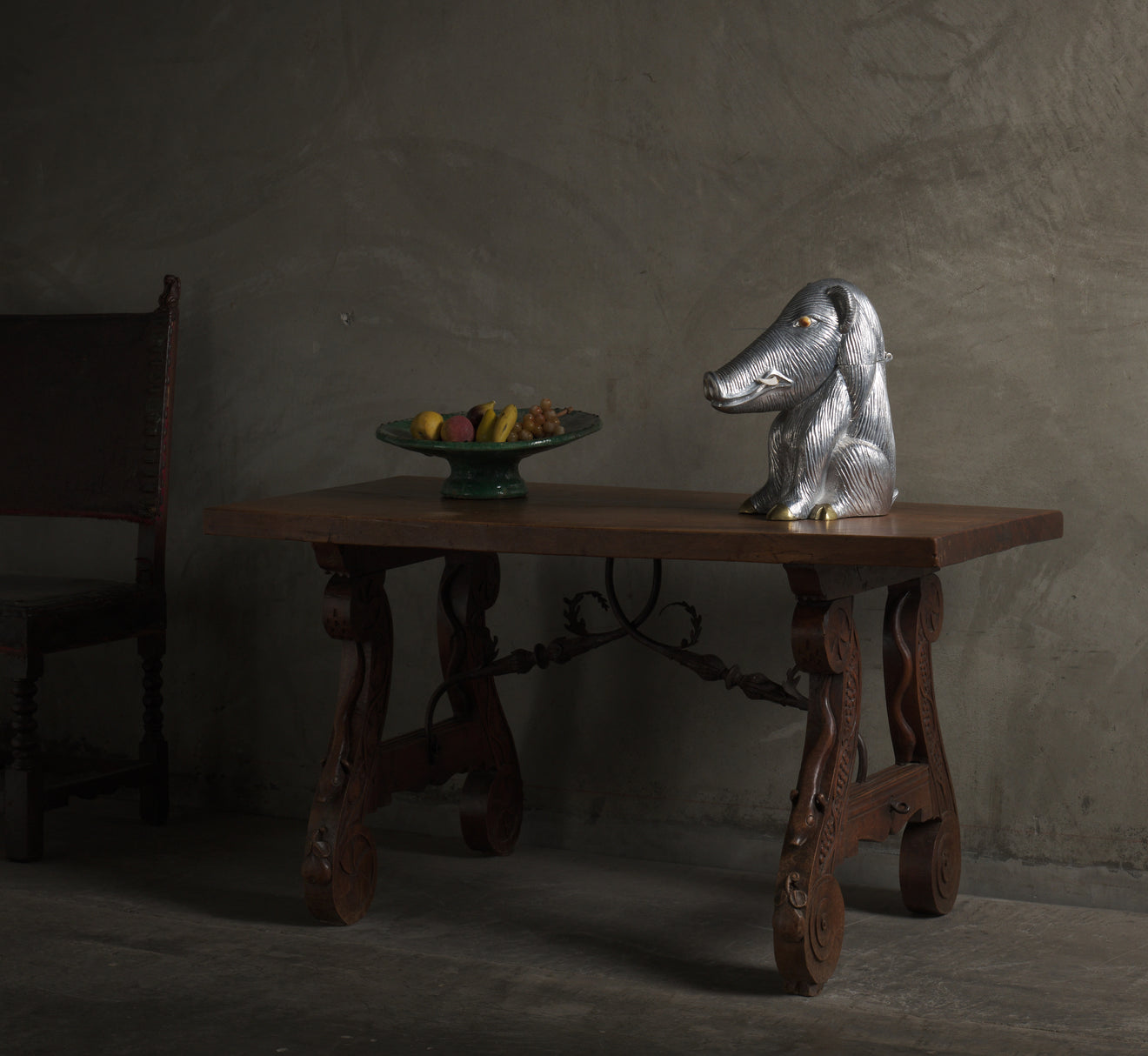 SPANISH COLONIAL HIGHLY CARVED TABLE, 19th C