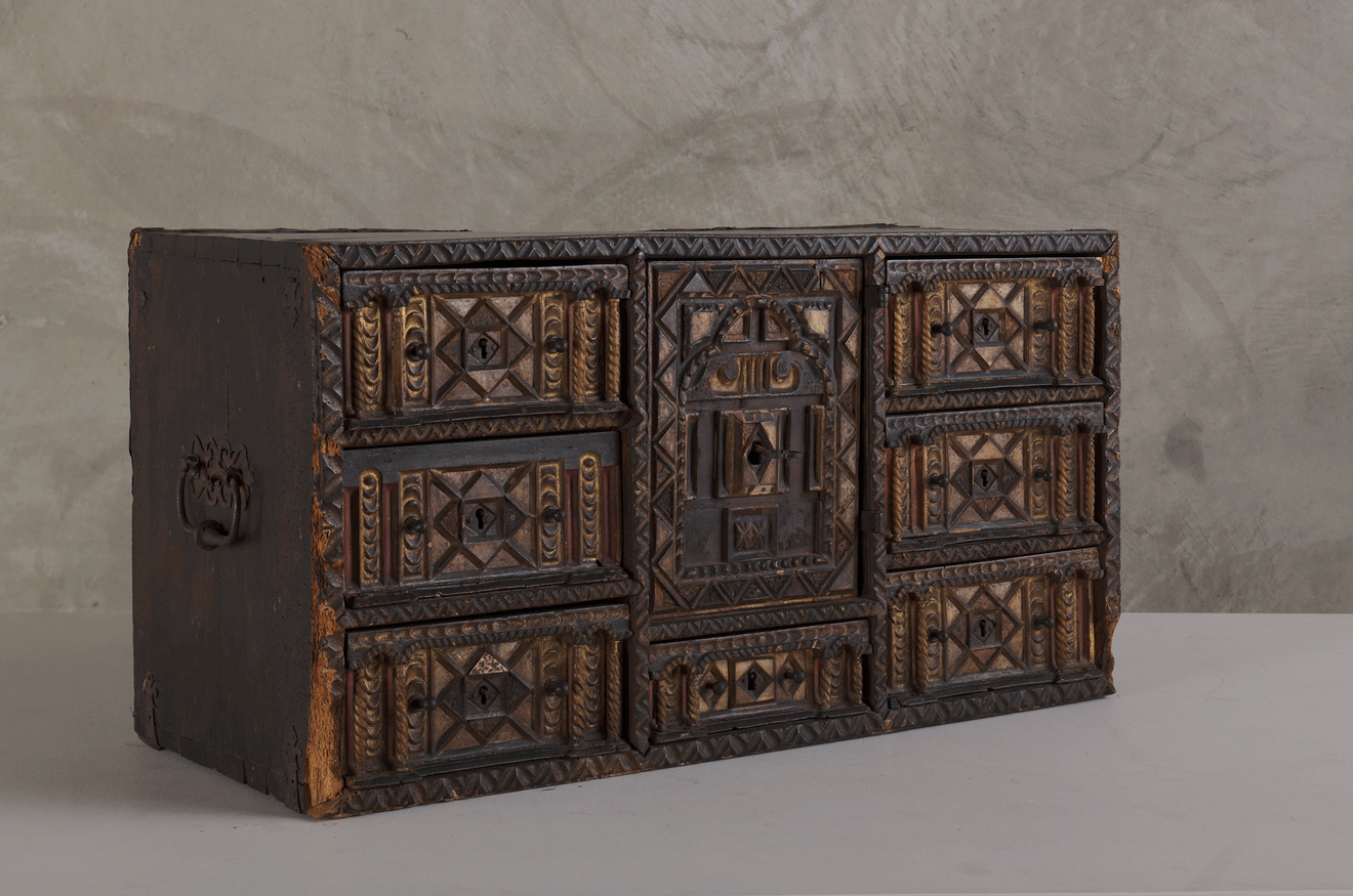 SPANISH COLONIAL TABLE TOP VARGUENO, 19TH C