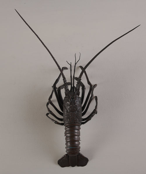 SPECTACULAR AND RARE JAPANESE BRONZE ARTICULATED LOBSTER, 19TH CENTURY (ON STAND)