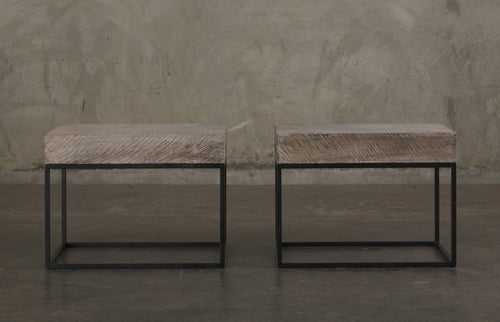 STEEL AND CANTERA SIDE TABLE(s)