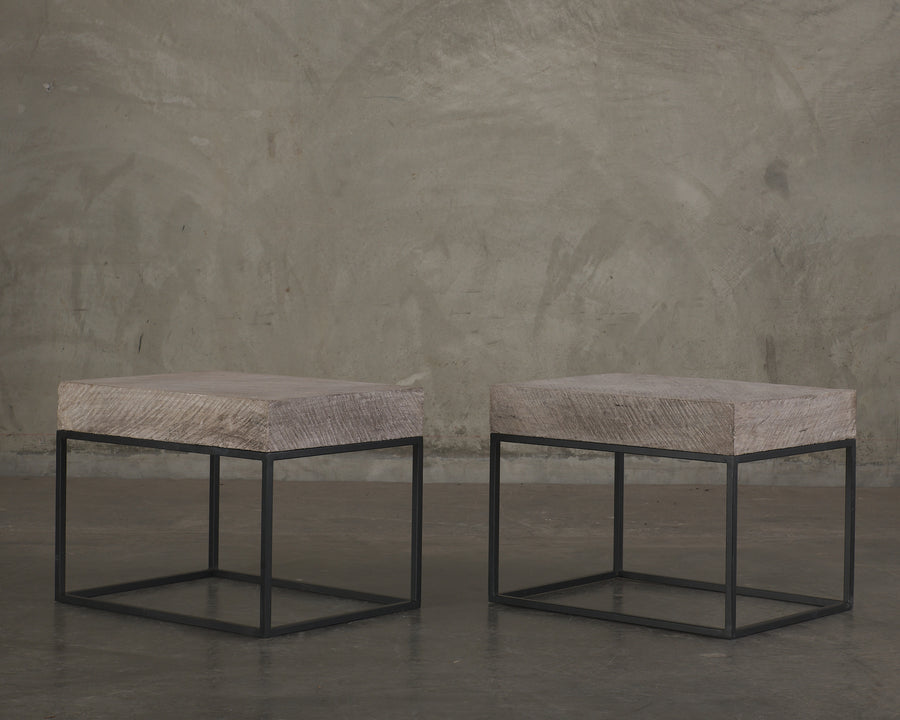 STEEL AND CANTERA SIDE TABLE(s)