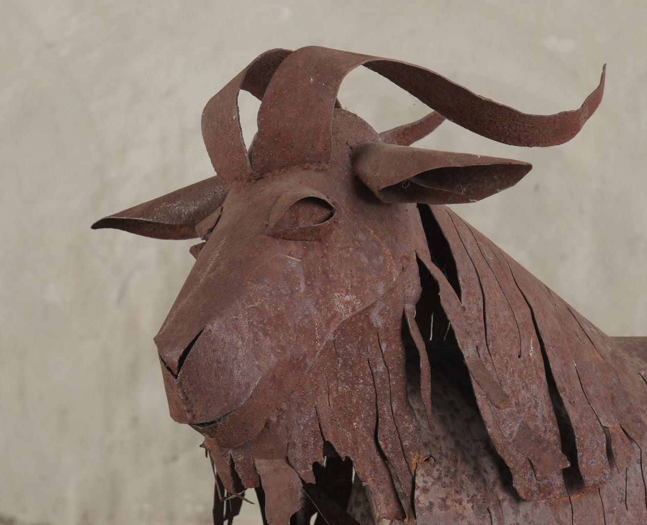 STEEL MOUNTAIN GOAT GARDEN SCULPTURE, 20TH C