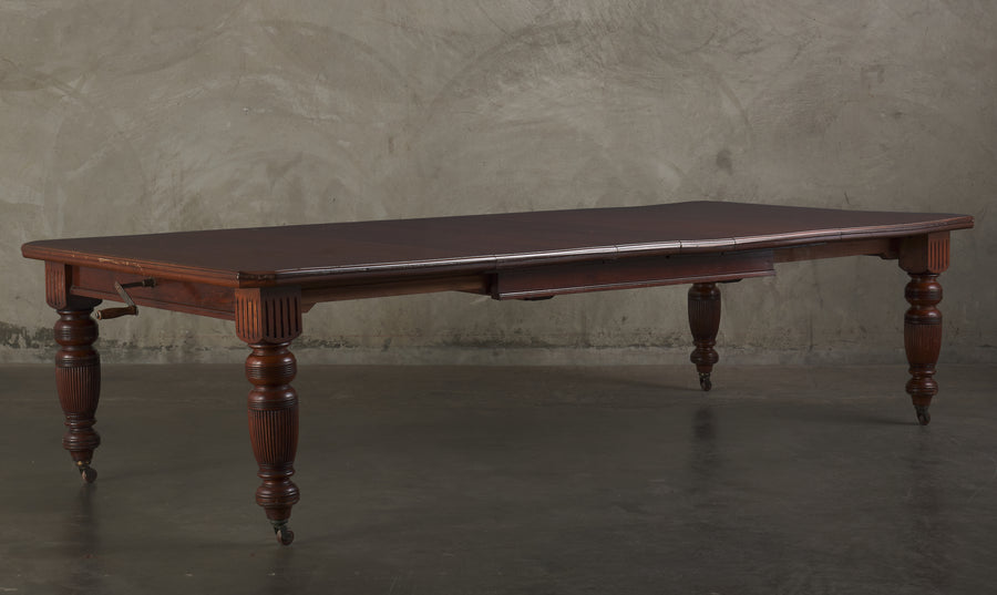 STEPHEN SONDHEIM'S VICTORIAN WALNUT EXTENSION DINING TABLE, CIRCA 1870