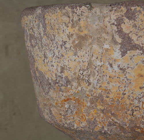 STONE BAPTISMAL FONT ON MESQUITE PEDESTAL