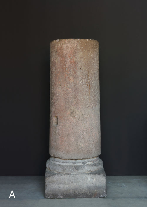 18th C STONE COLUMN(S) WITH STONE BASE(S)