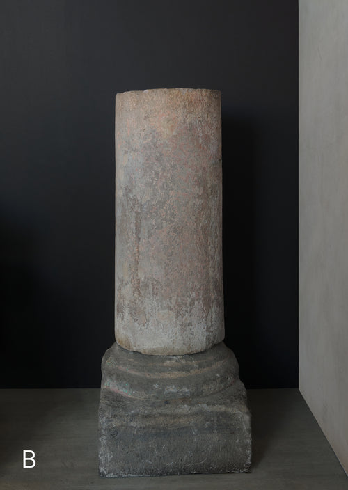 18th C STONE COLUMN(S) WITH STONE BASE(S)