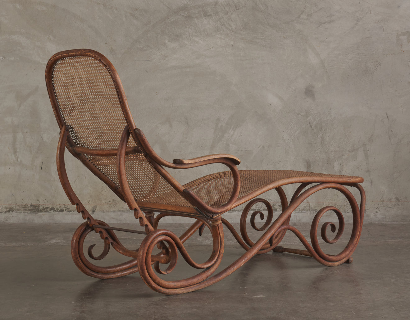 THONET BENT WOOD CHAISE LOUNGE, AUSTRIA, C1888