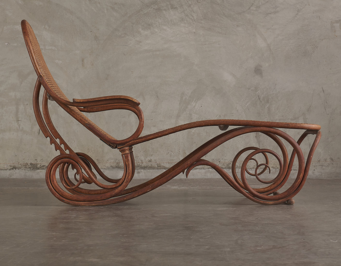 THONET BENT WOOD CHAISE LOUNGE, AUSTRIA, C1888