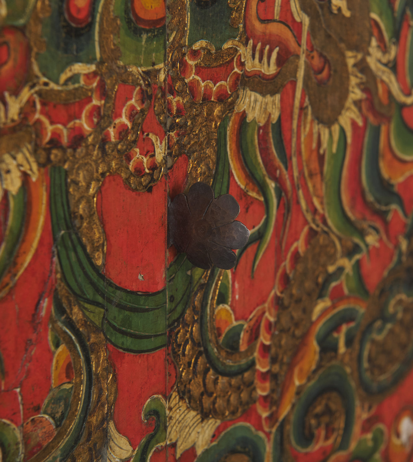 TIBETAN TEMPLE CABINET ON STAND