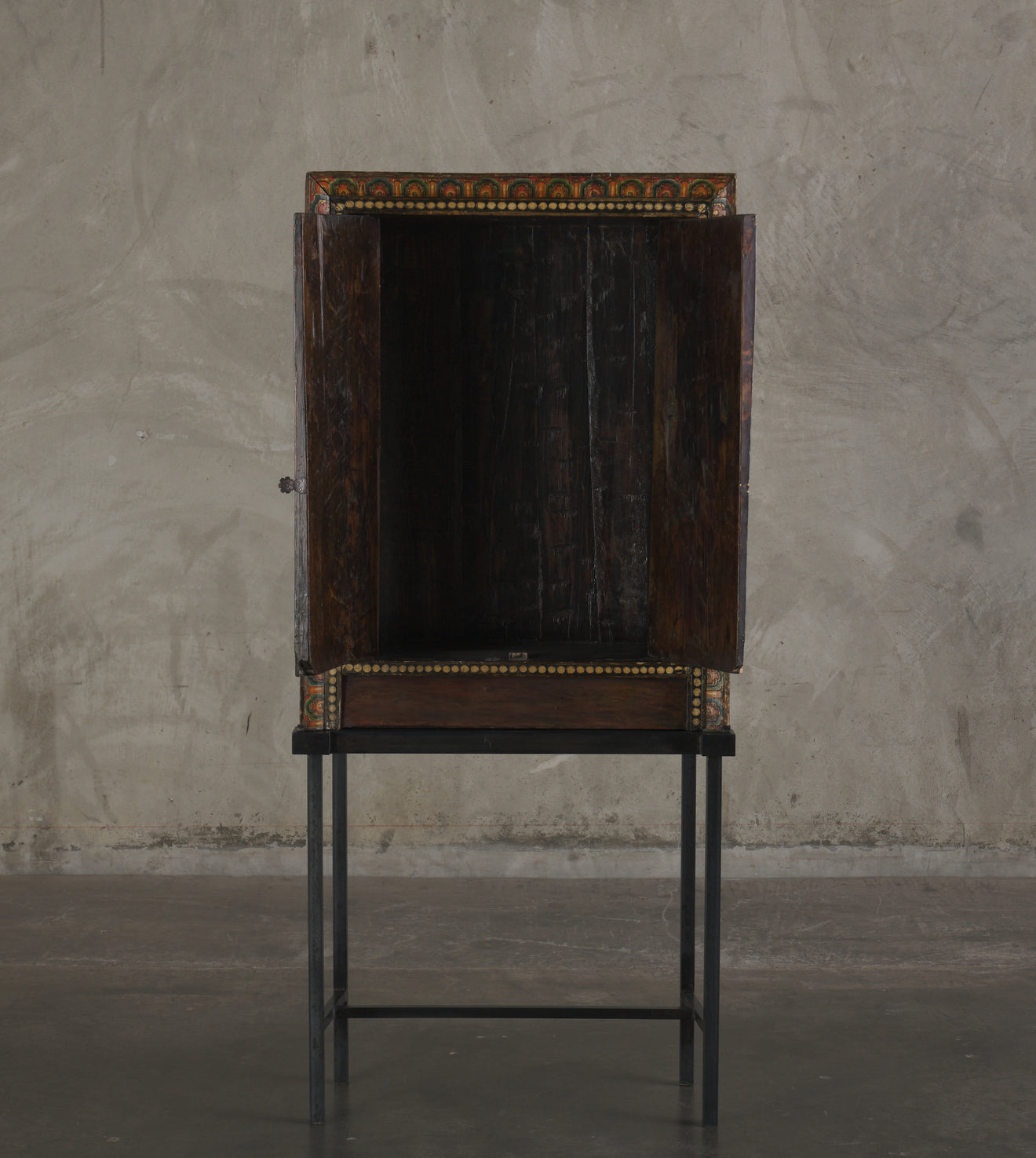 TIBETAN TEMPLE CABINET ON STAND