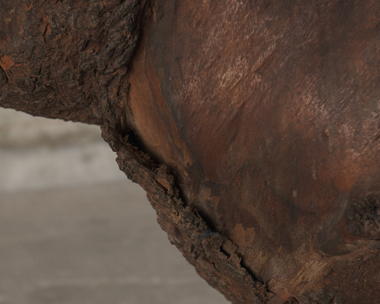 TRI-LEG LOG COFFEE TABLE