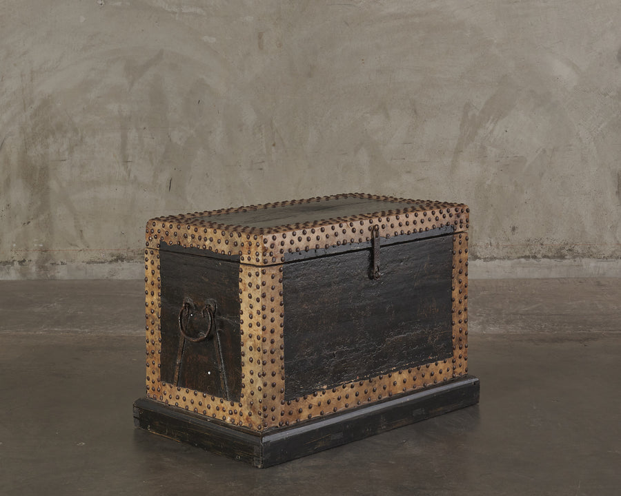 NORTH AFRICAN VELLUM STUDDED TRUNK, 19th C
