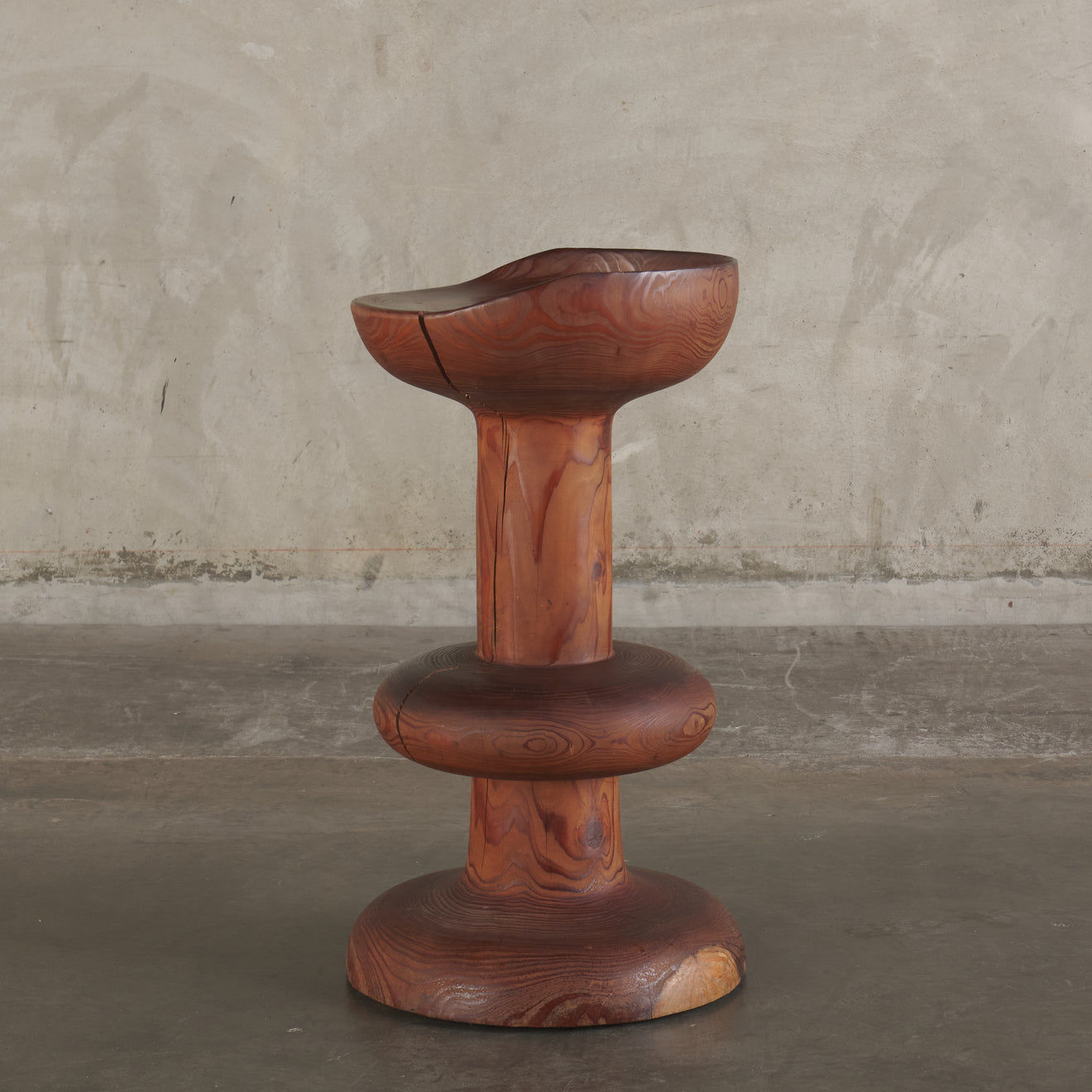 TURNED WOOD STOOL