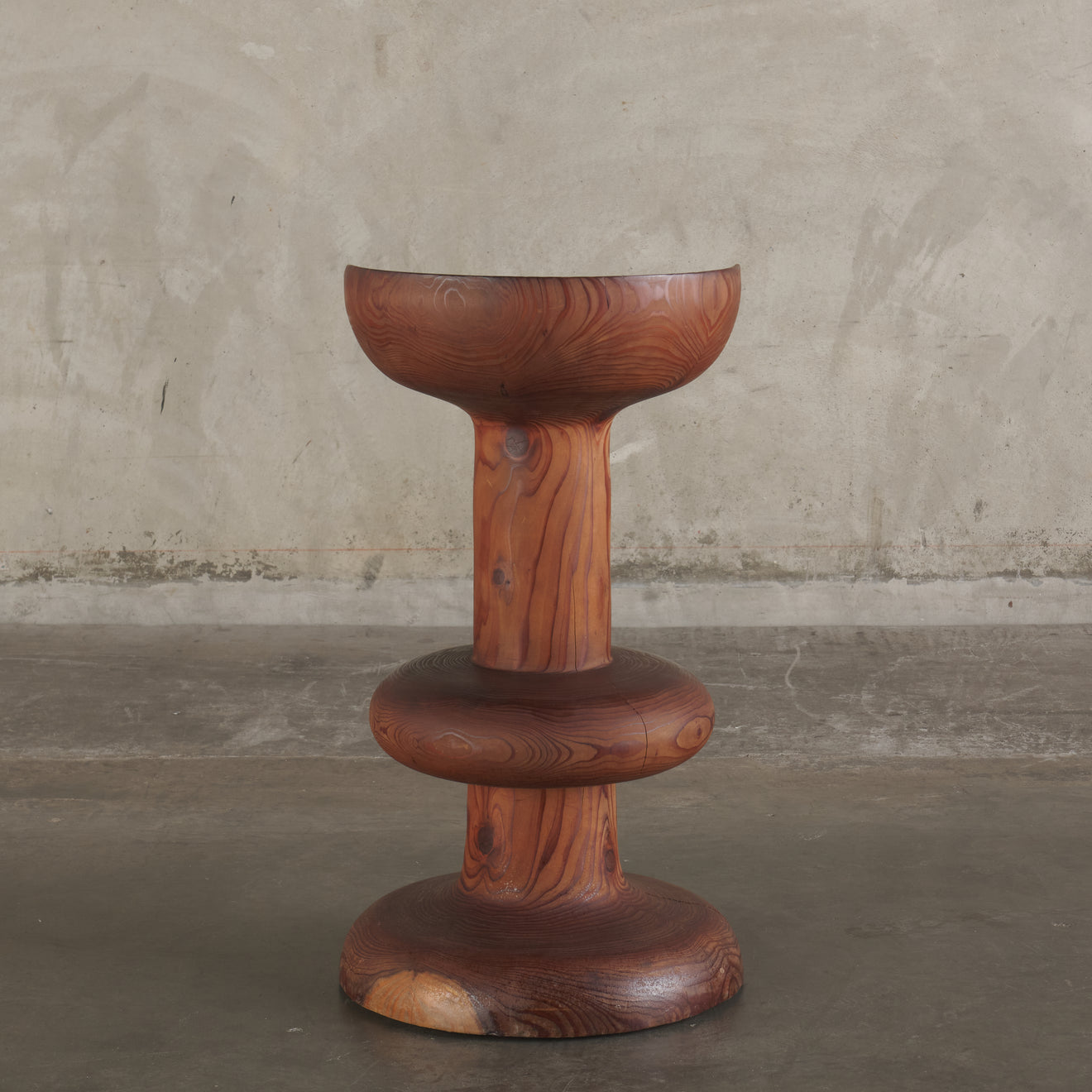 TURNED WOOD STOOL