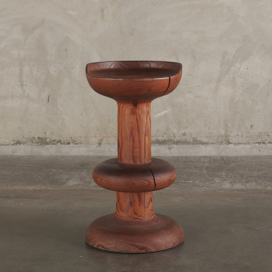 TURNED WOOD STOOL