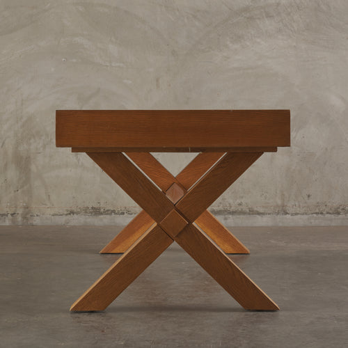 TWO DRAWER OAK DESK IN THE MANNER OF ROBSJOHN GIBBINGS