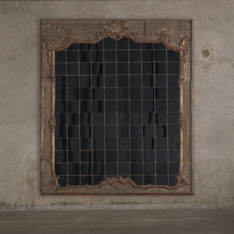 MONUMENTAL VENETIAN 18TH C FRAMED MIRROR