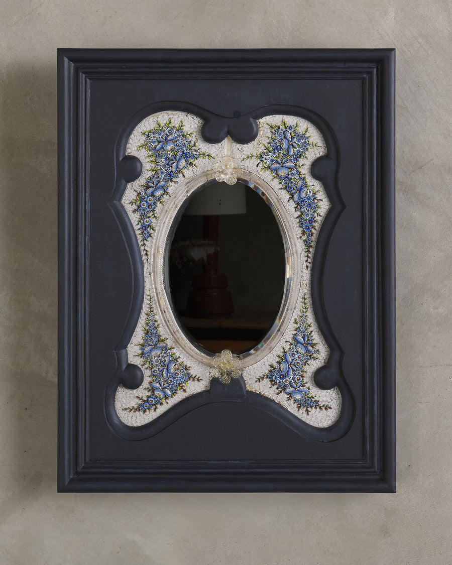 VENETIAN GLASS MOSAIC MIRROR WITH PAINTED WOOD SURROUND, ITALY, EARLY 20TH C