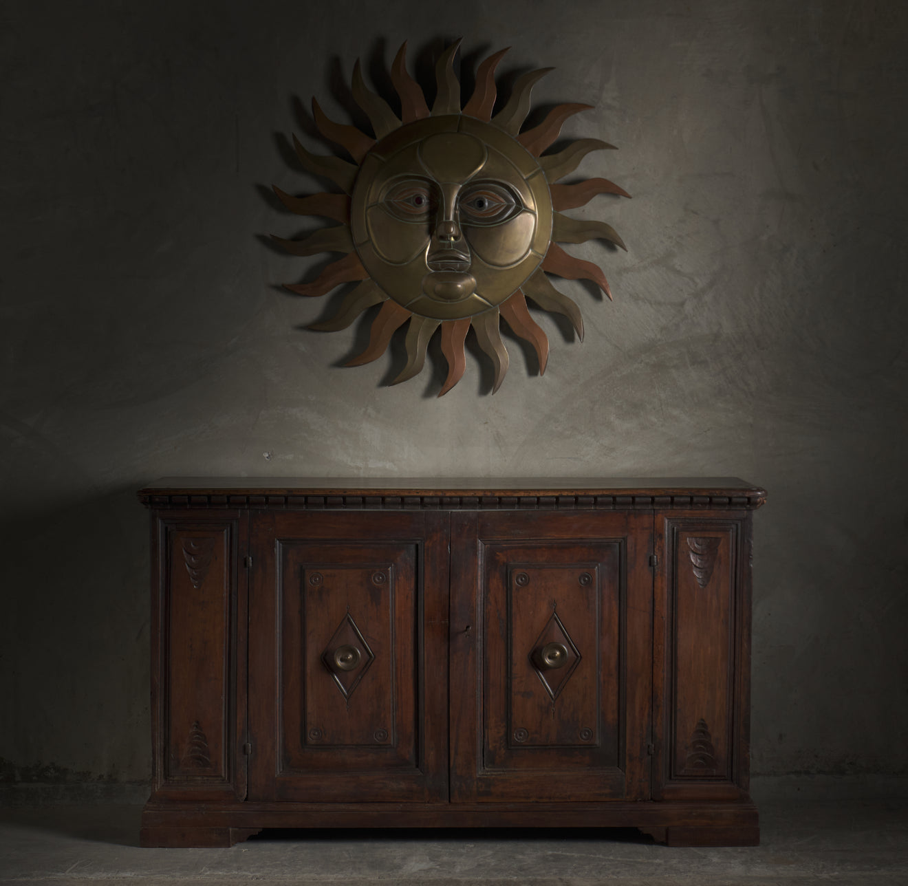 SPANISH WALNUT SIDEBOARD, 19th C