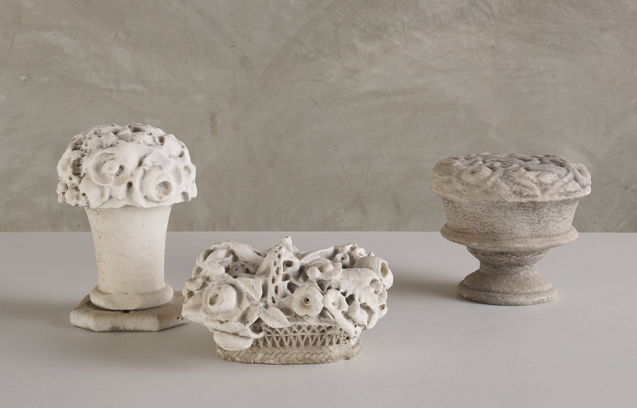WELL WEATHERED CARVED MARBLE FLOWER ARRANGEMENT(S)