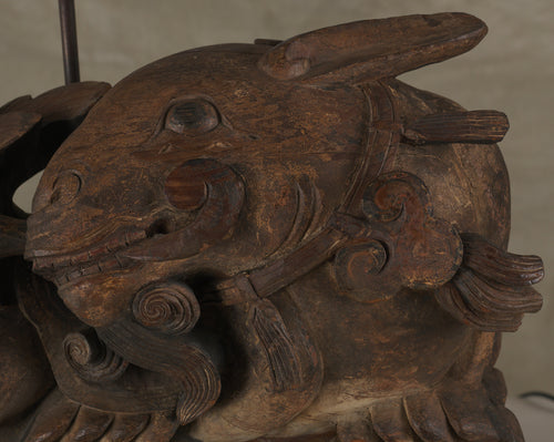 Pair of Ancient Zoomorphic Carving Lamps