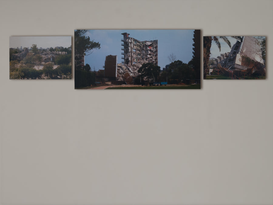Triptych of 1985 Mexico City Earthquake by Elecio Russek