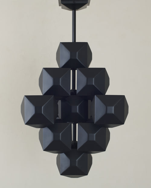 BCW 3-Squared Chandelier, Black