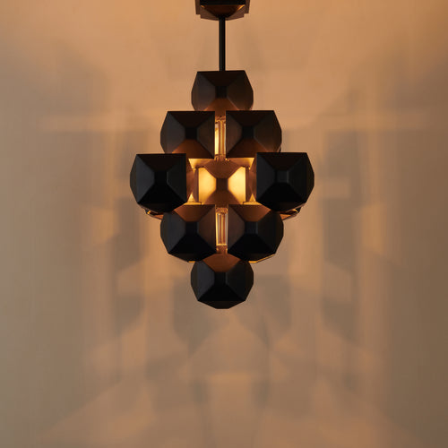 BCW 3-Squared Chandelier, Black