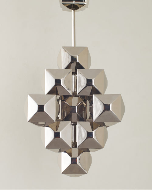 3-Squared Chandelier, Nickel