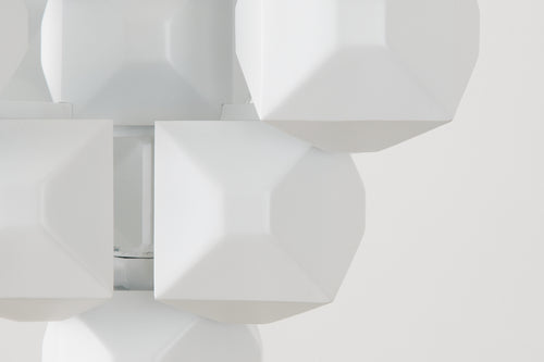 3-SQUARED CHANDELIER, WHITE