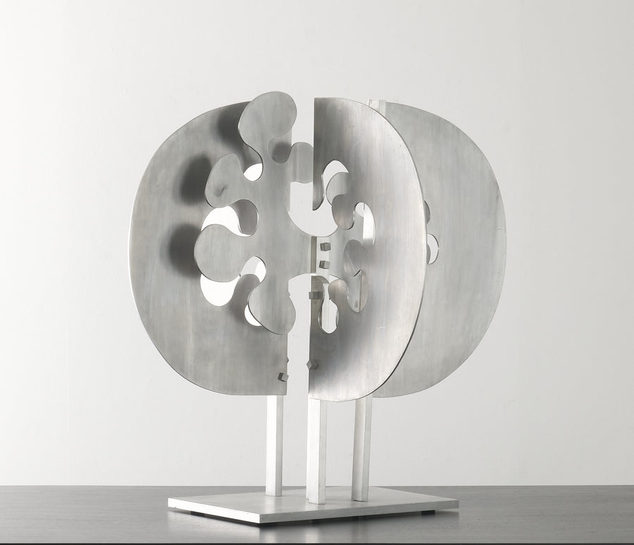 ALUMINUM SCULPTURE, SIGNED SCHNEIDER