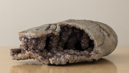 AMETHYST GEODE WITH SMALL CALCITE INCLUSIONS