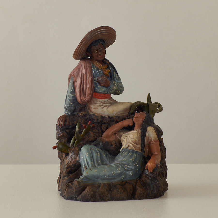 PANDURO ( 1847 - 1909 ) CLAY FIGURAL BOOKENDS