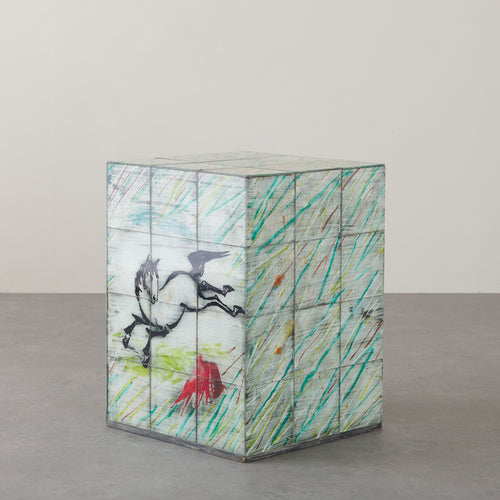 BOTTEGA KARIN EGLOMISE CUBE TABLE