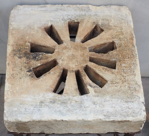 CARVED SANDSTONE WINDOW GRILL TABLE