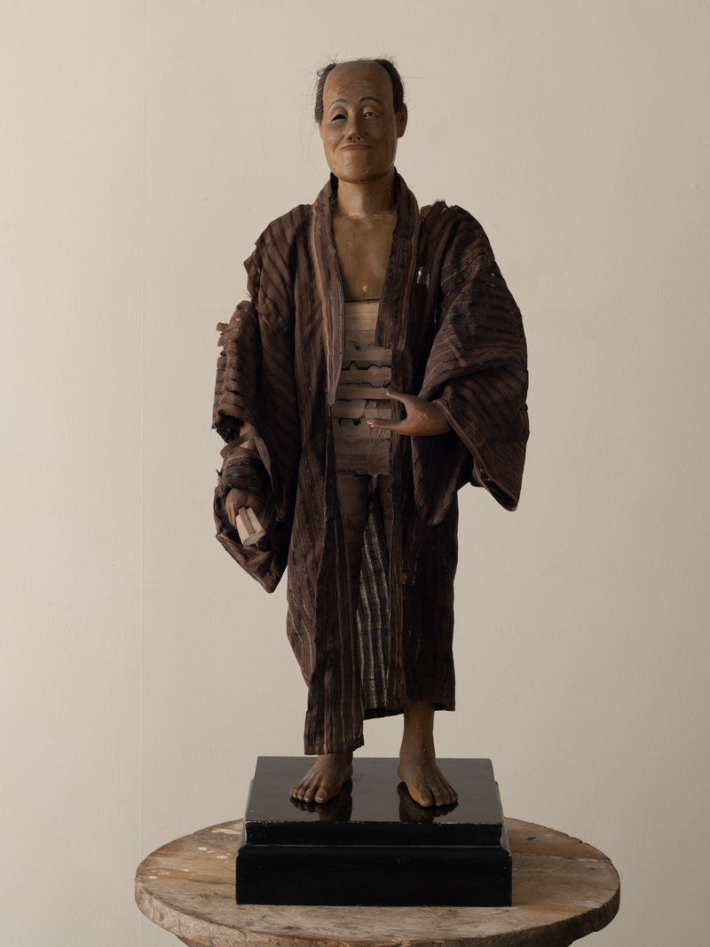 CARVED FIGURE OF JAPANESE MAN WITH HUMAN HAIR – Blackman Cruz