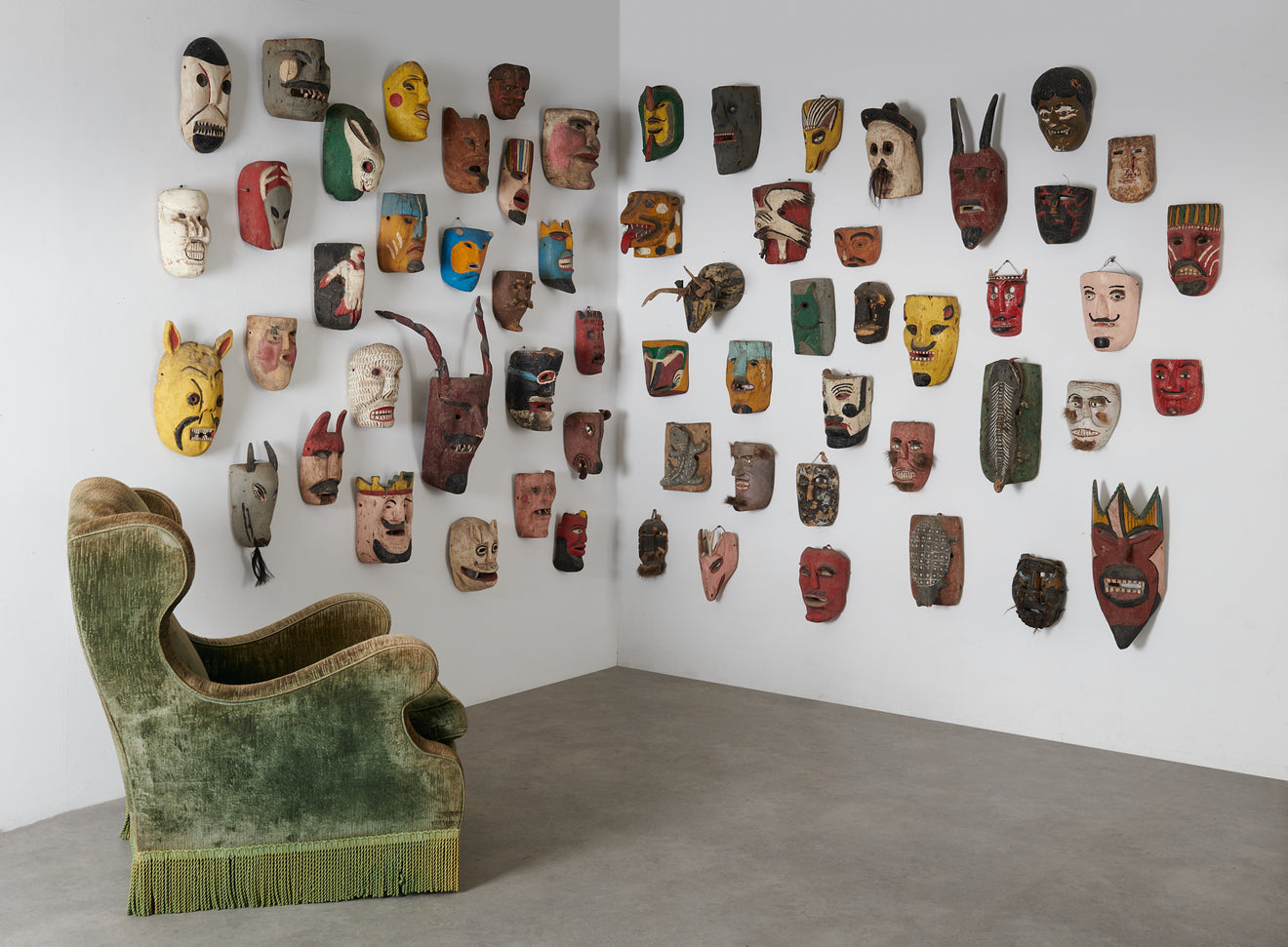 COLLECTION OF 62 CEREMONIAL MASKS