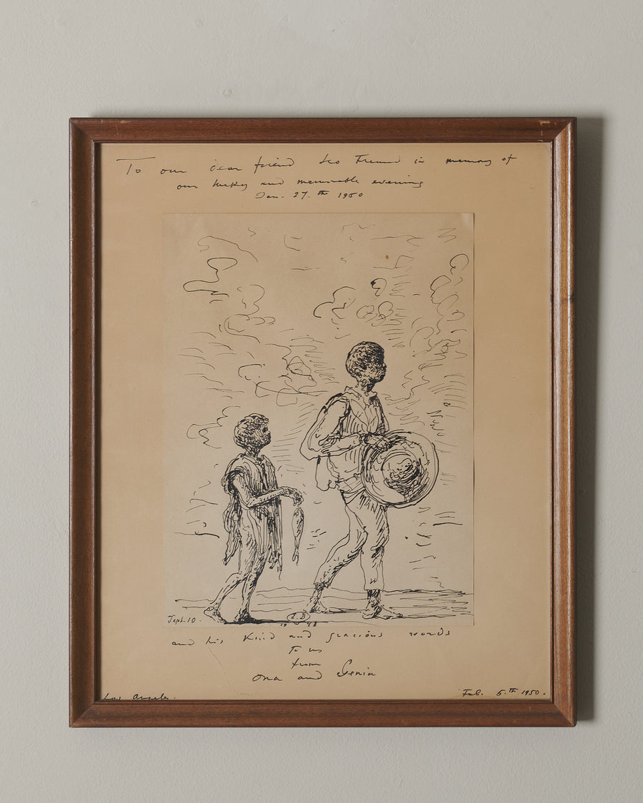 EUGÈNE BERMAN (1899 - 1972) INK DRAWING, SIGNED 1948 WITH INSCRIPTION