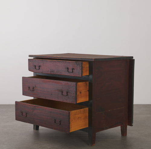 FAUX GRAIN PAINTED CHEST WITH TABLE, SWEDISH C1850