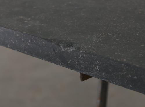 FRENCH MARBLE TOP TABLE IN THE MANNER OF PROUVE